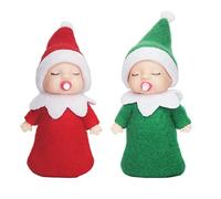 POPOYU Bebe Lutin Farceur de Noel,Mini Poupées Elfes de Noël,Petites Poupées Elfes de Noël pour Filles et Garçons, Jouet Fantaisie,Petite Poupée Elfe pour Tradition de Noël, Accessoires