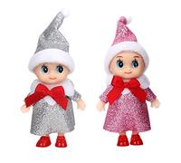 POPOYU Bebe Lutin Farceur de Noel,Mini Poupées Elfes de Noël,Petites Poupées Elfes de Noël pour Filles et Garçons, Jouet Fantaisie,Petite Poupée Elfe pour Tradition de Noël, Accessoires