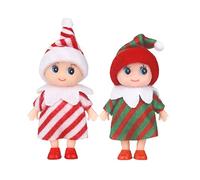 POPOYU Bebe Lutin Farceur de Noel,Mini Poupées Elfes de Noël,Petites Poupées Elfes de Noël pour Filles et Garçons, Jouet Fantaisie,Petite Poupée Elfe pour Tradition de Noël, Accessoires