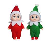 POPOYU Bebe Lutin Farceur de Noel,Mini Poupées Elfes de Noël,Petites Poupées Elfes de Noël pour Filles et Garçons, Jouet Fantaisie,Petite Poupée Elfe pour Tradition de Noël, Accessoires