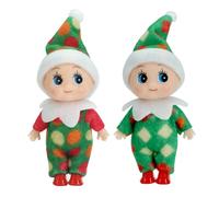 POPOYU Bebe Lutin Farceur de Noel,Mini Poupées Elfes de Noël,Petites Poupées Elfes de Noël pour Filles et Garçons, Jouet Fantaisie,Petite Poupée Elfe pour Tradition de Noël, Accessoires
