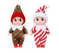POPOYU Bebe Lutin Farceur de Noel,Mini Poupées Elfes de Noël sur étagère,Petites Poupées Elfes de Noël pour Filles et Garçons, Jouet Fantaisie,Petite Poupée Elfe pour Tradition de Noël, Accessoires