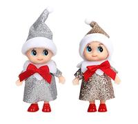 POPOYU Bebe Lutin Farceur de Noel,Mini Poupées Elfes de Noël sur étagère,Petites Poupées Elfes de Noël pour Filles et Garçons, Jouet Fantaisie,Petite Poupée Elfe pour Tradition de Noël, Accessoires
