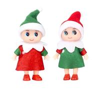 POPOYU Bebe Lutin Farceur de Noel,Mini Poupées Elfes de Noël sur étagère,Petites Poupées Elfes de Noël pour Filles et Garçons, Jouet Fantaisie,Petite Poupée Elfe pour Tradition de Noël, Accessoires