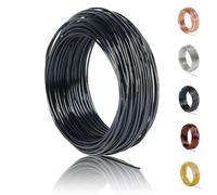 POPOYU Fil en aluminium - 50 m - 1 mm - Argenté - Fin - Sculpture - Fil en aluminium - Pour la fabrication de travaux manuels, les sculptures DIY - Noir