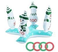 POPOYU Jeu de Lancer Gonflable Noel,Jeux Gonflables d'extérieur pour Noël,Lancer Anneaux Gonflable Jeu de Lancer d'anneaux de Le Bonhomme de Neige Gonflables Jeux pour Cadeau Jeux deNoël FêtesEnfants