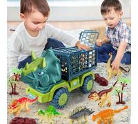 POPOYU Jouet camion dinosaure 3-5 ans, voiture Tricératops, 12 figurines, jeu pour garçons et filles