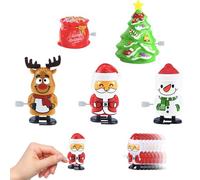 POPOYU Jouets à Remonter Noël pour Enfants Garçons, 5 Pièces Noël Clockwork Mini Jouets Cadeaux Wind Up, Bonhomme de Neige Renne Jouet pour Enfants Secret Santa Party Sac Cadeau pour Pinata