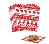 POPOYU Lot de 100 feuilles de papier alimentaire ciré de Noël, respectueux de l'environnement, résistant à l'huile pour hamburger, sandwich, paniers alimentaires, aliments Chrismtas - 30,5 x 30,5 cm
