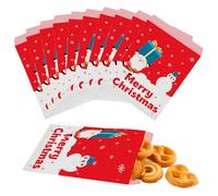 POPOYU Lot de 100 Sacs en Papier pour Sachet Bonbon,13x17cm Noël Sachet Kraft Papier Pochette de Bonbon Biscuit Sandwichs Sachet Biodégradable pour Cadeaux d'Invités de Noël Anniversaire Mariage