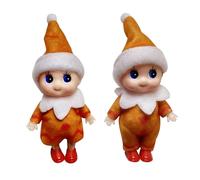 POPOYU Lot de 2 mini poupées elfes de Noël, accessoires pour jumeaux, petits elfes de Noël, jouets fantaisie pour filles, cadeaux de Noël et de Nouvel An, calendrier de l'Avent