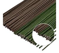POPOYU Lot de 200 Tige Fleur Papier de Calibre 26/0.5mm,40cm Tige Fleuriste Fils de Fleur Florale,Fil Recouvert pour Fabrication de Fleurs,Fleurs Artificielles,Bouquets de Fleurs(Vert Brun)