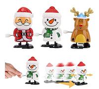 POPOYU Lot de 3 Jouet à Remonter Noël,Mini Jouets Animaux Noël Wind Up Funny Jouets,Jouets mécaniques Mignons Thème de Noël Clockwork Jouets pour Crackers Noel a Remplir,Petits Cadeaux de Table Noel