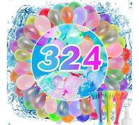 POPOYU Lot de 324 ballons bombes à eau en latex, remplissage rapide, mini ballons biodégradables, faciles à remplir Water ballon pour enfants, garçons et filles, été, natation,Fêtes,et Jeux en Famille