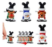 POPOYU Lot de 4 Jouet à Remonter Noël,Mini Jouets Animaux Noël Wind Up Funny Jouets,Jouets mécaniques Mignons Thème de Noël Clockwork Jouets pour Crackers Noel a Remplir,Petits Cadeaux de Table Noel
