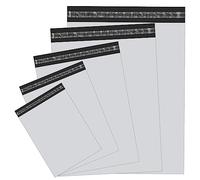 POPOYU Lot de 50 sacs postaux blancs en vinyle auto-scellants 5 tailles x 10 pièces de petits à grands sacs d'expédition en plastique pour envoi de vêtements