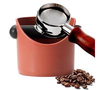POPOYU Mini boîte à café à expresso, petite boîte à café rouge, avec barre de frappe amovible absorbant les chocs et base antidérapante, accessoires de barista