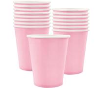 POPOYU MOMAHUA 16 Pièces Gobelets en Papier - Rose Gobelets en Carton 25cl - Multicolores Tasses de Fête Solides et Épais - Pour Café, Thé, Boissons Froides - Fête Anniversaire Mariage Vacances