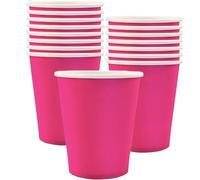 POPOYU MOMAHUA 16 Pièces Gobelets en Papier - Rose Rouge Gobelets en Carton 25cl - Multicolores Tasses de Fête Solides et Épais - Pour Café, Thé, Boissons Froides - Fête Anniversaire Mariage Vacances