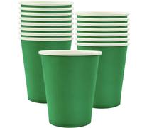 POPOYU MOMAHUA 16 Pièces Gobelets en Papier - Vert Gobelets en Carton 25cl - Multicolores Tasses de Fête Solides et Épais - Pour Café, Thé, Boissons Froides - Fête Anniversaire Mariage Vacances