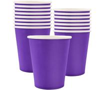 POPOYU MOMAHUA 16 Pièces Gobelets en Papier - Violet Gobelets en Carton 25cl - Multicolores Tasses de Fête Solides et Épais - Pour Café, Thé, Boissons Froides - Fête Anniversaire Mariage Vacances