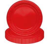 POPOYU MOMAHUA 16Pcs Assiettes en Papier 23cm/9inch - Rouge Assiettes Épaisses et Solides pour Fête - Résistantes aux Graisses - Design Élégant Moderne pour Anniversaire Décoration