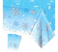 POPOYU Nappe décorative en Forme de Flocons de Neige - 54 x 108 Pouces - neiges - Décoration de fête d'anniversaire - Décoration de fête d'anniversaire