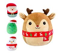 POPOYU Oreiller en peluche de 20 cm en forme de renne de Noël mignon 3D en coton spongieux, super doux, cadeau pour enfants, collection de décoration d'intérieur