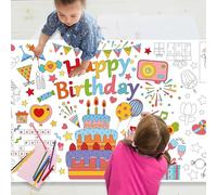 POPOYU Poster géant à colorier pour enfants, 78,7 x 182,9 cm, nappe en papier à colorier pour anniversaire, loisirs créatifs, papier de coloriage, affiche pour enfants