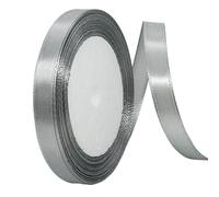 POPOYU Ruban de Satin Argent 10mmx23m,Ruban Boite Gateau Ruban Argent Satin pour Cadeau Emballage,Ruban Tissu pour Noel Cérémonie Mariage Artisanat Décoration,Bouquet Voitures, Anniversaire