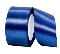 POPOYU Ruban de Satin Bleu foncé 50mmx23m,Ruban Boite Gateau Ruban Bleu foncé Satin pour Cadeau Emballage,Ruban Tissu pour Noel Cérémonie Mariage Artisanat Décoration,Bouquet Voitures, Anniversaire