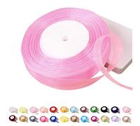 POPOYU Ruban en organza transparent pour cheveux, travaux manuels, couronne, nœuds pour cheveux, emballage cadeau, mariage - Rose - 45 m x 15 mm