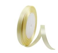 POPOYU Ruban Satin 10mm x 23m, Blanc Cassé Ruban Tissu Ruban Cadeau pour Décoration de Mariage, Fête Noël Halloween, Emballage Cadeau, Ballons, Nœuds, Bouquet, Bricolage Art, Couture, DIY Artisanat