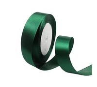 POPOYU Ruban Satin 25mm, 23 mètres Vert Foncé Rubans de Tissu pour Emballage des Cadeaux pour Fête Noël Halloween, Artisanat, Bouquets, Projets de Couture, Anniversaire et Mariage Gâteau Décoration
