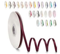 POPOYU Ruban Satin, 6mm x 91m Ruban de Ballon Bordeaux en Satin pour Créer des Cartes, Scrapbooks, Emballage Cadeaux Décorations, Fleurs, Boîtes, Marque-places, Gâteaux, Confirmation, Mariage, Noël
