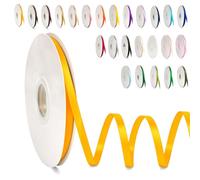 POPOYU Ruban Satin, 6mm x 91m Ruban de Ballon Doré en Satin pour Créer des Cartes, Scrapbooks, Emballage Cadeaux Décorations, Fleurs, Boîtes, Marque-places, Gâteaux, Confirmation, Mariage, Noël