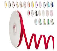 POPOYU Ruban Satin, 6mm x 91m Ruban de Ballon Rouge en Satin pour Créer des Cartes, Scrapbooks, Emballage Cadeaux Décorations, Fleurs, Boîtes, Marque-places, Gâteaux, Confirmation, Mariage, Noël