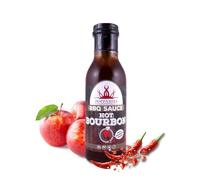 Poppamies BBQ Sauce Hot Bourbon - Convient parfaitement aux aliments grillés et aux hamburgers et peut être utilisée comme trempette et sauce de cuisson - Piquant 6/10 - 410g