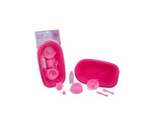 Poppenbadje Rose Met 8 Accessoires.