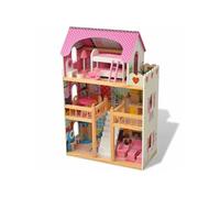 Maison de poupées à trois étages pour enfant Bois 60 x 30 x 90 cm vidaXL