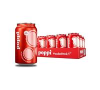 POPPI Soda prébiotique pétillante, boissons au vinaigre de cidre de pomme, eau seltzer et jus de fruits, cola classique, 340 ml (lot de 12) (l'emballage peut varier)