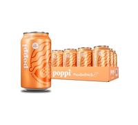 Poppi Tingling Lot de 12 boissons gazeuses prébiotiques au vinaigre de cidre de pomme, eau de Seltzer et jus de fruits, saveur crème d'orange, 355 ml - L'emballage peut varier