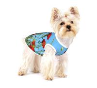 Poppies On Sky T-shirt sans manches en coton pour chien Imprimé T-shirts légers pour petit