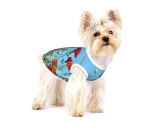Poppies On Sky T-shirt sans manches en coton pour chien Imprimé T-shirts légers pour petit