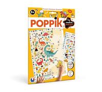 POPPIK 1841201 - Poster créatif Dinosaure avec Autocollants Amovibles - Kit d'autocollants pour Bricolage - pour Enfants à partir de 3 Ans - 46 x 68 cm