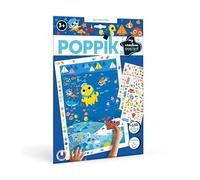POPPIK 1841202 - Poster créatif avec autocollants d'animaux amovibles - Pour enfants à partir de 3 ans - 48 x 68 cm