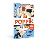 Poppik Kit d'autocollants Découverte Animaux du Monde à partir de 5 ans Kit Poster éducatif amusant pour enfants
