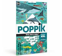 Poppik - Les animaux des océans: 1 poster + 59 stickers repositionnables