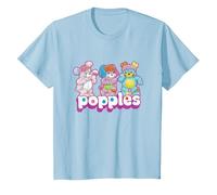 Popples Trio Pop T-Shirt, Enfant, Bleu Céleste, 12 Ans