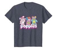 Popples Trio Pop T-Shirt, Enfant, Bleu Chiné, 4 Ans